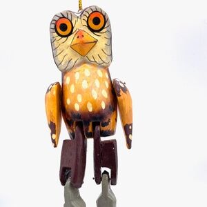 hand Carved And Hand Painted Owl Ornament